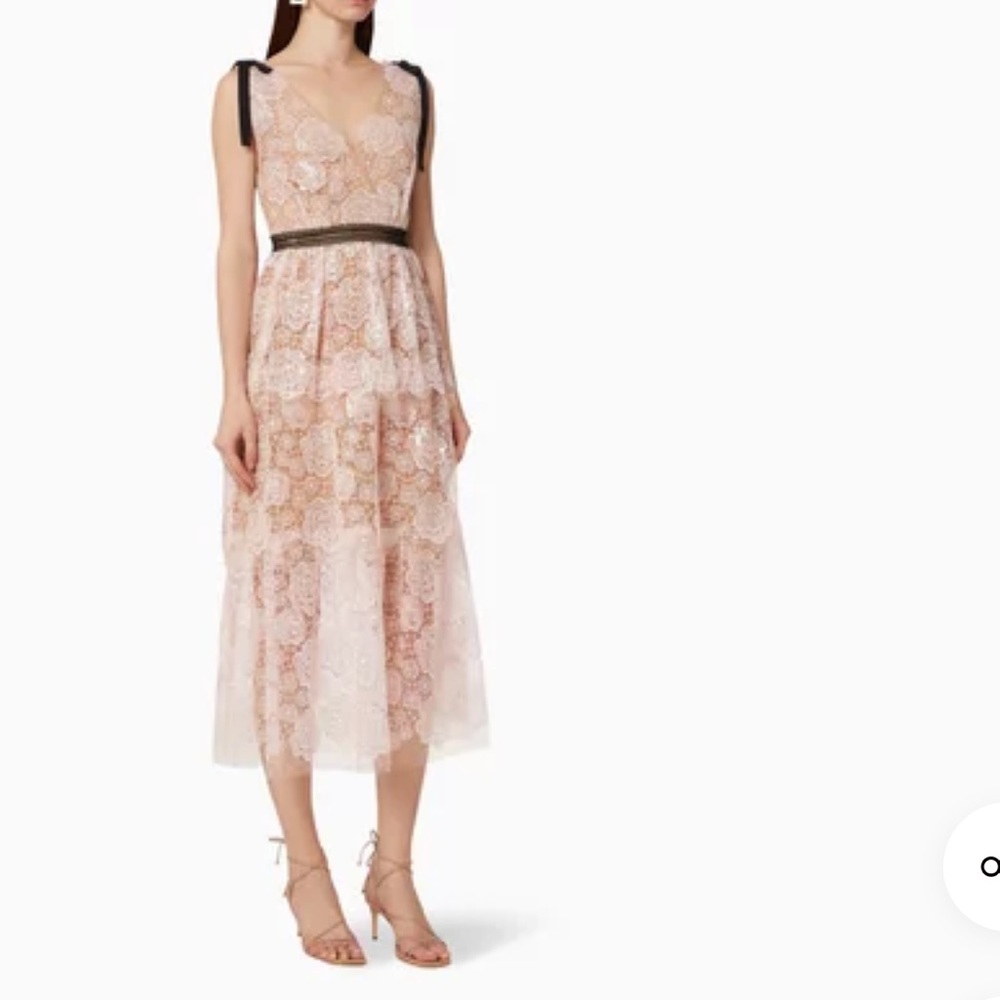 Self-Portrait Starlet Rose Pink Lace Dress